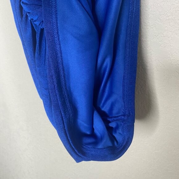 One-Shoulder Ruched Royal Blue Midi Dress By Cloud Ten Size L Stretch Party - Picture 7 of 13